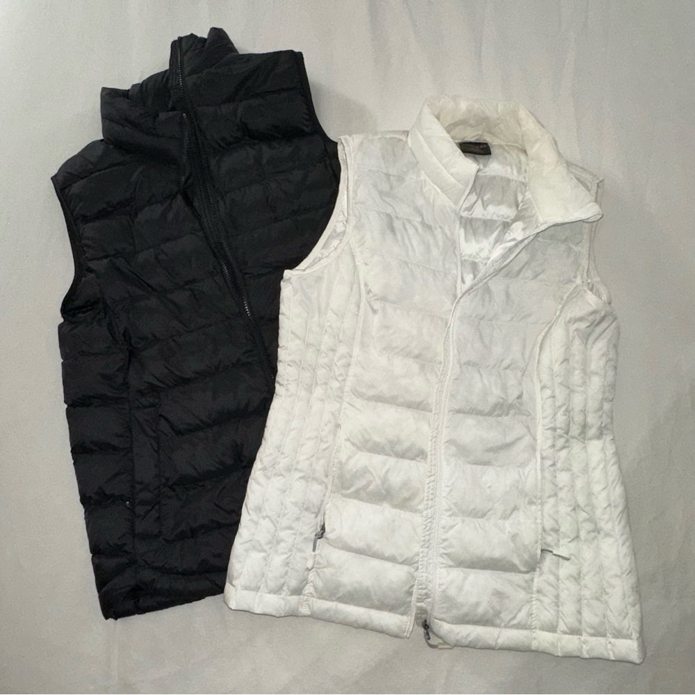 32 Degrees Women's Black and White Quilted Vests